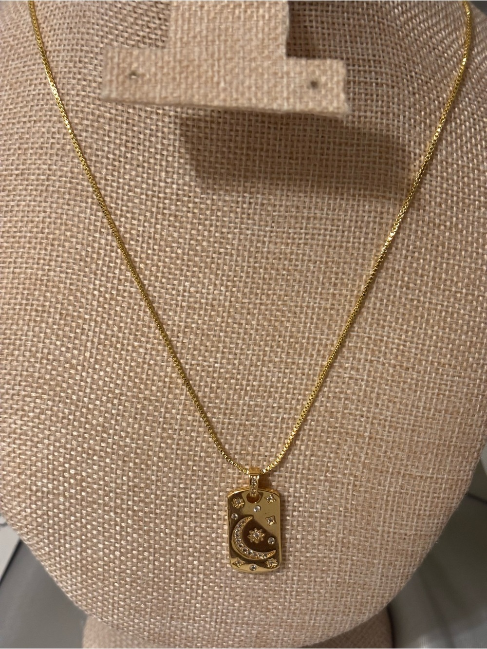 Gold Moon & Star Pendant Necklace - Elegant Women's Jewelry